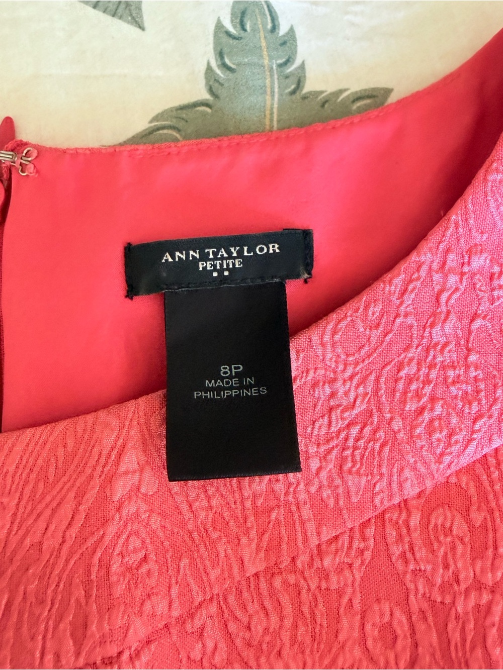 Ann Taylor Coral Pink Textured Midi Dress - Picture 4 of 7